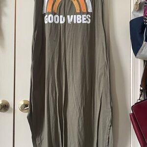 Olive Green 'Good Vibes' Women's Dress